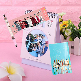 Combo lịch để bàn BTS bút kéo BTS tặng kèm sổ tay BTS
