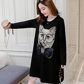 ĐẦM BẦU THU ĐÔNG DÀI TAY MÈO DR2414