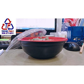 Mua 50 Tô nhựa đỏ đen đựng thức ăn nóng - tô nhựa đựng hủ tiếu - Tô nhựa đỏ đen đựng bún thịt nướng