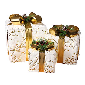 3Pcs Gift Boxes Christmas Decoration Present Boxes for Scene Layout Props