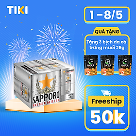 Bia Sapporo Premium - Thùng 6 lon 650ml