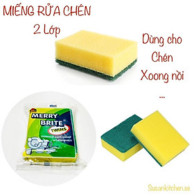 Mua MIẾNG RỬA CHÉN BÁT CỌ XOONG NỒI 2 LỚP