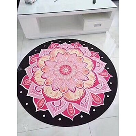 Thảm yoga tròn đường kính 140cm in hoa văn mandala