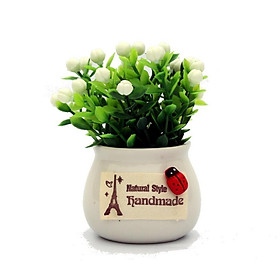 Mua Chậu hoa giả để bàn mini  lọ hoa để bàn nhỏ decor trang trí làm đẹp không gian sống