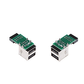 2x Mainboard 9pin To Dual USB2.0 Female Pin Header Expansion Card Panel