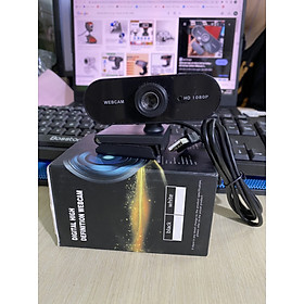 Webcam máy tính fullHD 1080p sắc nét, có mic thu âm hỗ trợ học online, livestream giảng bài. Có kẹp, cổng usb