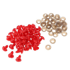 100 Pieces Plastic Safety Eyes Nose Washer BACK DIY Craft 12mm/18mm