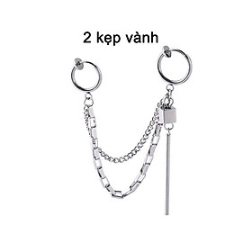 Khuyên tai vành tai 2 chỗ xỏ khuyên tai Hàn Quốc tua rua 1 Chiếc