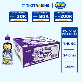 Thùng 24 Chai Nước Uống Pororo Hương Vị Việt Quất 235ml