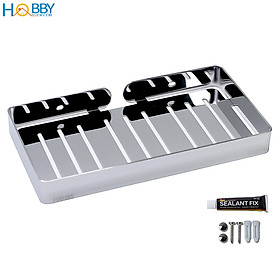 Kệ đựng xà phòng HOBBY SB6 Inox 304 dán tường gạch men hoặc khoan tường - loại lớn cao cấp