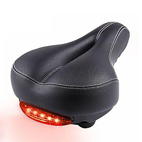 Bike Seat with Taillight Bicycle Saddle Dual Shock Absorbing Cushion Comfortable & Breathable for MTB Mountain Road Bike