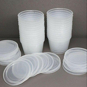 Mua TẶNG KÈM NẮP Lốc 50 khuôn nhựa đổ bánh flan - Hủ sữa chua  rau câu