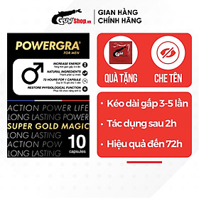 Viên uống tăng cường sinh lý nam giới Powergra Super Gold Magic - Hộp 10