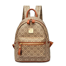 Balo nữ da PU mini họa tiết monogram thời trang vintage cao cấp size lớn