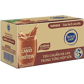 Thùng 24 Bịch Sữa Tươi Tiệt Trùng Dutch Lady Cô Gái Hà Lan Hương Socola 180ml