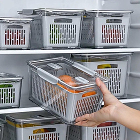 Hộp đựng đựng thực phẩm để tủ lạnh 2 lớp cao cấp