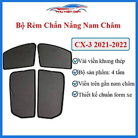 Bộ rèm chắn nắng MAZDA CX3 2021-2022 hàng chuẩn theo xe có nam châm lắp ghép