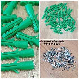 Mua Bộ 2 Loại Vít Đầu Bằng 4Ly(4* 30mm) + Tắc Kê Râu 6 Ly (6*30mm)-50 con mỗi loại