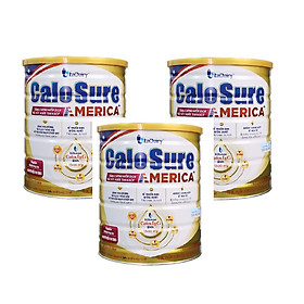 Combo 3lon Sữa bột CaloSure America+ lon 800g - Tăng cường miễn dịch và sức khoẻ tim mạch, Bữa ăn bổ sung hợp lý cho người bệnh tiểu đường