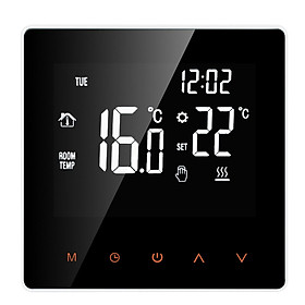 Bộ điều chỉnh nhiệt kỹ thuật số thông minh Màn hình LCD Điều khiển APP được lập trình hàng tuần,Thích hợp để sưởi ấm bằng điện-Màu trắng-Size Không có wifi