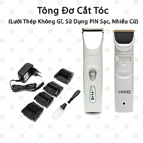 [Loại Tốt] Tông Đơ Cắt Tóc KhoNCC Hàng Chính Hãng - Cho Người Lớn & Trẻ Nhỏ - Dùng Pin Sạc - Lưỡi Cắt Thép Không Gỉ - An Toàn Không Lây Nhiễm - KDHS-56-TDSKN-RF607