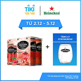 Lốc 6 Lon cao Strongbow vị Dâu đỏ (330ml x 6 Lon)