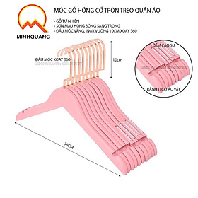 Mua móc treo quần áo gỗ hồng  có đệm cao su chống tuột  đầu móc xoay 360  dùng cho cửa hàng shop thời trang và khách sạn