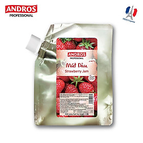 ANDROS - MỨT TRÁI CÂY - Dâu Strawberry - Túi 1kg - Jam Doypack