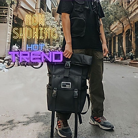 Balo Nam Đi Học Unisex Chống Nước - Balo Nữ Đi Học Ulzang Có Ngăn Đựng Laptop - Balo Đen Xám Chuyên Du Lịch