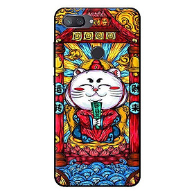 Ốp in cho Xiaomi Mi 8 Lite Mèo May Mắn Trắng - Hàng chính hãng