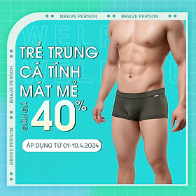 Quần Lót Nam Boxer Brave B1015 - Quần Sịp Đùi Nam Cao Cấp Person - Co Dãn 4 Chiều Thoải Mái Khô Thoáng Kháng Khuẩn