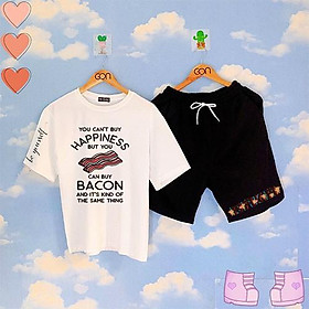 Set đồ bộ Quần Shorts Lửng Kẻ 3 Sọc Quần Ulzzang Ống Rộng Quần Đùi Kẻ Sọc