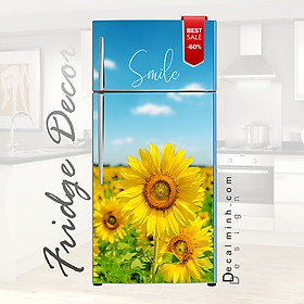Mua Tranh dán tủ lạnh Decal 3d dán cửa Giấy dán tủ lạnh 3d Hoa hướng dương
