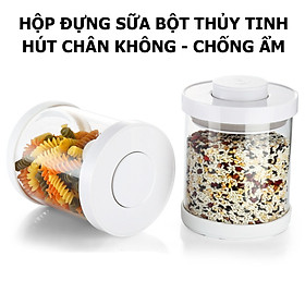 Mua Hộp Thủy Tinh Bảo Quản Sữa Bột  Thực Phẩm  Nắp Hút Chân Không  Dạng Nhấn Nút Tiện Lợi ( 400g  900g Sữa Bột) 