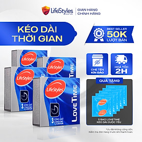 Bộ 4 Hộp Bao Cao Su LifeStyles Love Time Cao Cấp Kéo Dài Thời Gian Hộp 3 bao