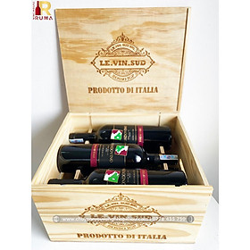 Mua Quà tặng hộp gỗ 6 chai vang Ý Mondovino Semi