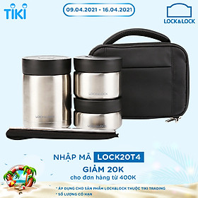 Bộ Hộp Cơm Giữ Nhiệt Thép Không Gỉ Lock & Lock LHC8031SLV - Bạc