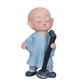 Tượng Chú Tiểu Áo Xanh Yêu Đời- Hàng Chính Hãng