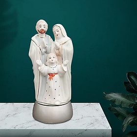Holy Father and Virgin Sculpture Desk Tabletop Home Virgin Mary Statue Sacred Heart Figure Sculpture Religious Gifts Church Decor Collection