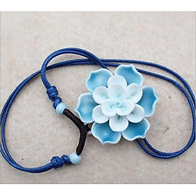 Vòng cổ gốm Vintage hoa 3D thời trang VGOM35