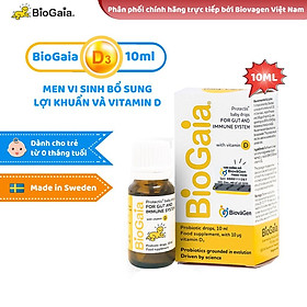 Men vi sinh BioGaia ProTectis Drops Vitamin D3 cải thiện hệ tiêu hóa xuất xứ Thụy Điển dung tích 10ml - BioGaia Chính Hãng