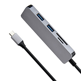 Hub chia USB Type-C 5 Cổng USB 3.0/SD/TF Newdery 9866 - Hàng chính hãng
