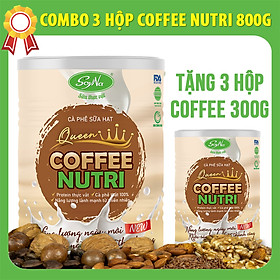 COMBO 3 HỘP cà phê sữa hạt COFFEE NUTRI SOYNA 800g tặng kèm 3 hộp Coffee 300g