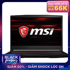 Laptop MSI GF63 Thin 9SCXR-075VN (Core i5-9300H/ 8GB DDR4 2666MHz/ 512GB SSD M.2 PCIE/ GTX 1650 4GB GDDR6/ 15.6 FHD IPS/ Win10) - Hàng Chính Hãng