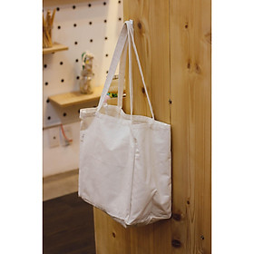 Túi tote ba gang trắng - Vải Canvas