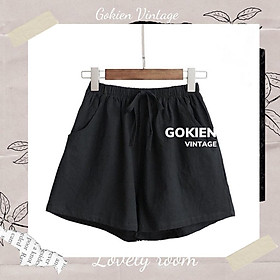 Quần Sooc đũi nữ, quần đùi nữ siêu mát, Gokien Vintage