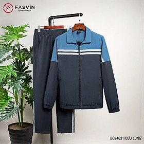 Bộ quần áo gió nam 2 lớp FASVIN BC24631.HN vải thể thao cao cấp lót vải thun hàng chính hãng