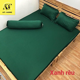 (Rẻ Vô Địch) Ga - Drap Giường Lẻ Thun Mát Lạnh Thương hiệu AT HOME - Màu Xanh Rêu