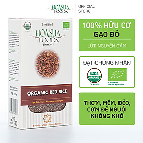Gạo Organic Đỏ Hữu Cơ HOASUAFOODS thơm mềm xốp dinh dưỡng 1KG