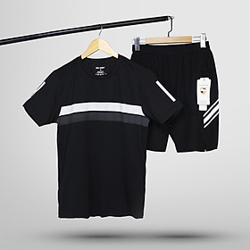 Set Bộ Quần Áo Nam Dã Ngoại Áo Đen Kết Hợp Quần Short Đen Nam Có Dây Rút Trong Cao Cấp Big Sport